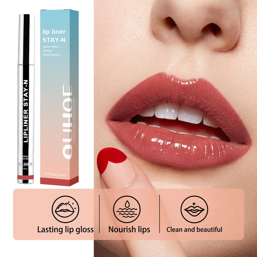 Smear-proof Peeling Lip Liner for Plump Lip Color