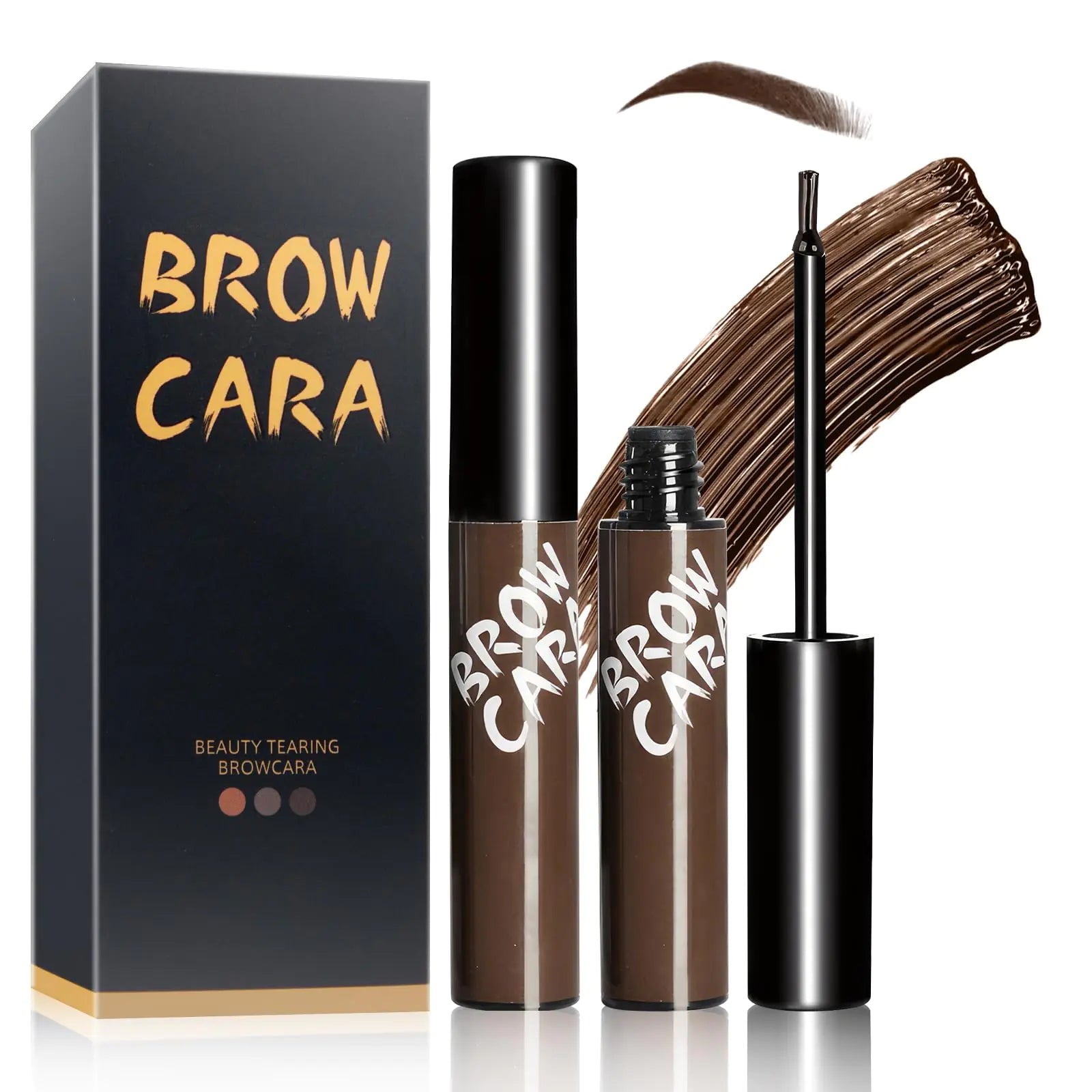 Tattoo Peel Off Eyebrow Gel Tint - Brow Gel With Eyebrow Stencils Long-lasting Waterproof Transfer-proof Eye Brow Tinting Kit For Fuller & Defined Looking Brows (Dark Brown 1 PCS)