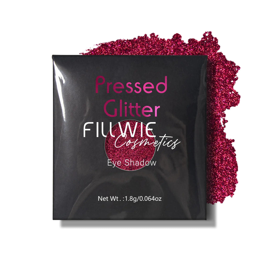 Fillwie Glitter Eyeshadow Tin Palette - Chunky High Pigmented Purple Sparkle eyeshadow Metallic Face Glitter Beauty (Red#03)
