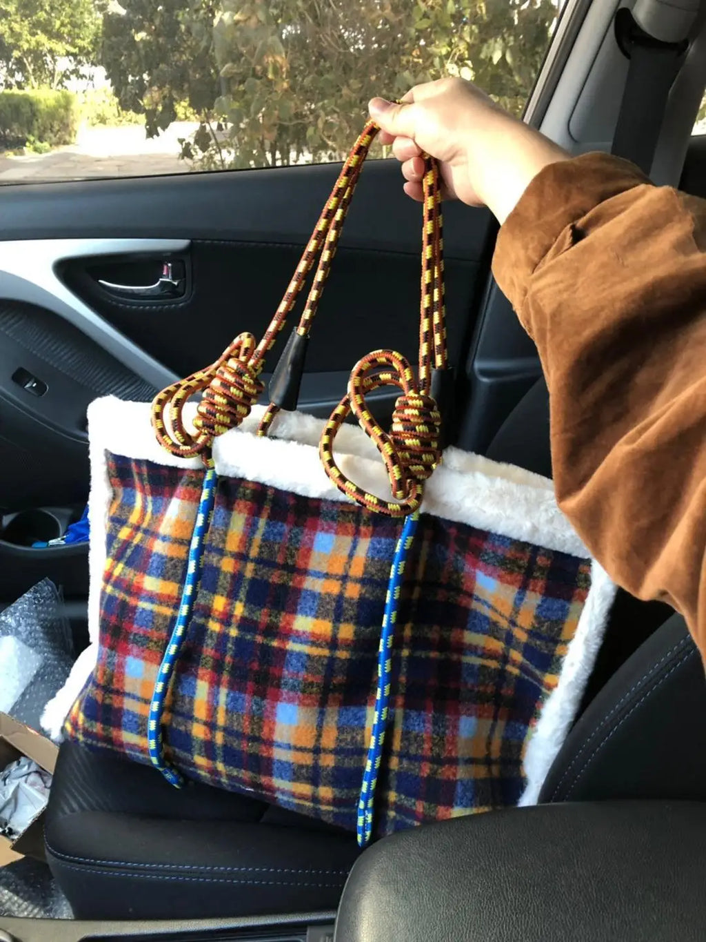 Women Bag Autumn Winter Designer Wool Vintage Plaid Casual Tote Bag Shoulder Bags Handbags Zipper SOFT High-Capacity Women Bag