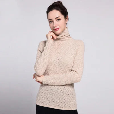 SuyaDream Women Pullover 100%Cashmere Sweater For Women Computer Knits 2020 Fall Winter Turtleneck Sweaters Bottoming Knitwear