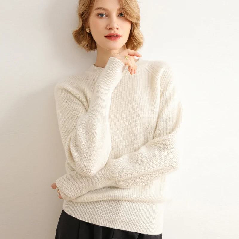 2022 New Style Autumn Winter 100 Pure Cashmere Women Sweaters O-neck Solid Casual Thick Pullovers Free Size
