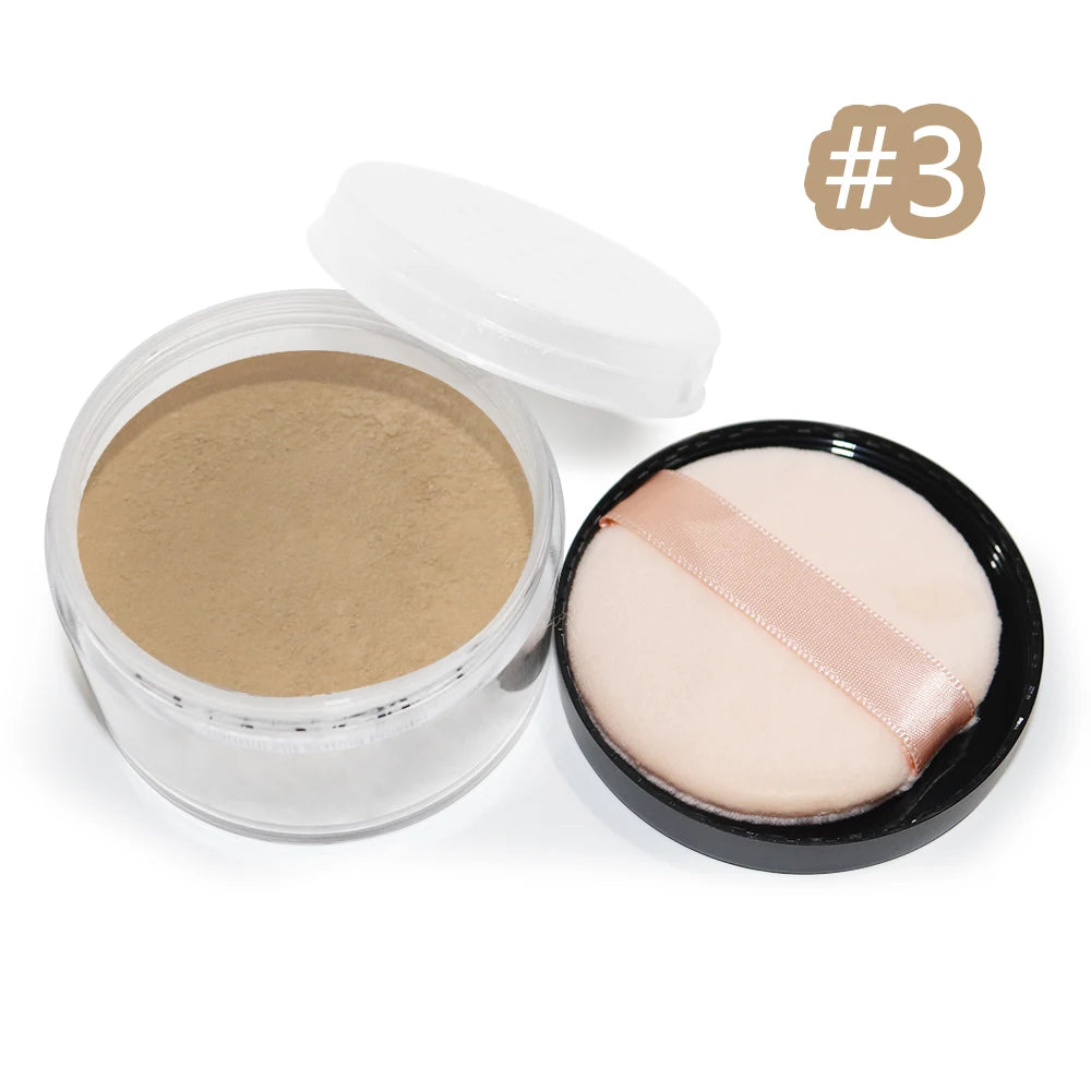 Direct Manufacture Custom Logo Setting Powder Waterproof Loose Nature Face Makeup Foundation Oil-Control Mineral Ingredient Low