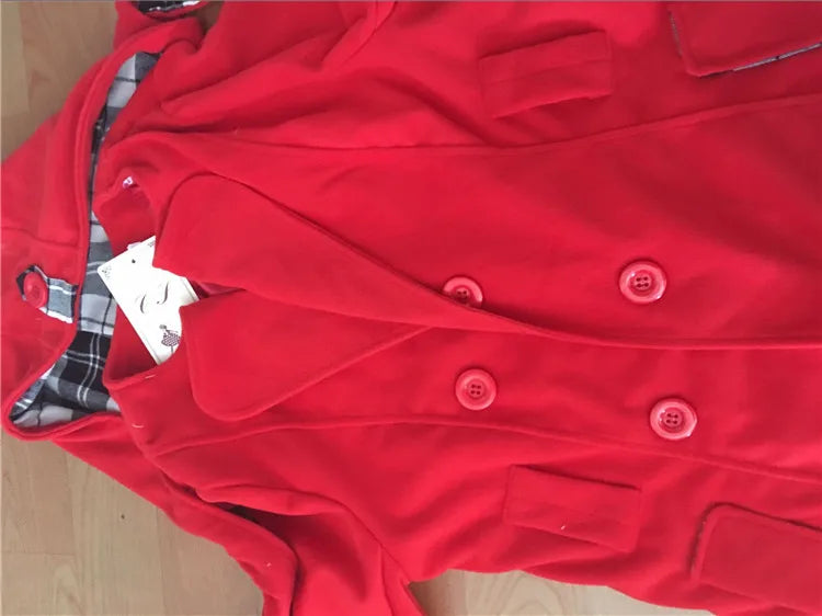 Fashion Woolen Coat Women Warm Fleece Jacket With Belts Double Breasted Solid Casual Jacket 2022 Winter Vintage Slim Ladies Coat