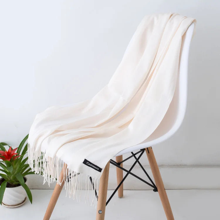 2023 New Women Scarf Thin Shawls Solid Color Women Scarf Winter Hijabs Tassels Long Cashmere Pashmina Hijabs Scarves Wraps
