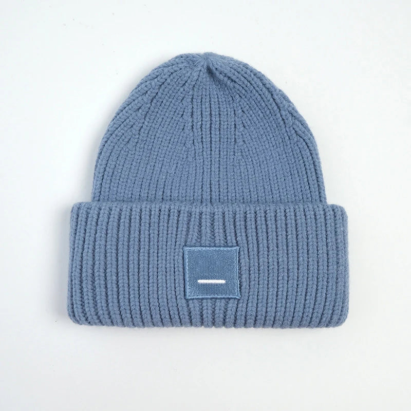 2025 New Winter Hats For Women Wool Blended Knit Wool Smiling Face Couple Cap Lady Thread Knitted Beanie Chapeau Warm Bonnet