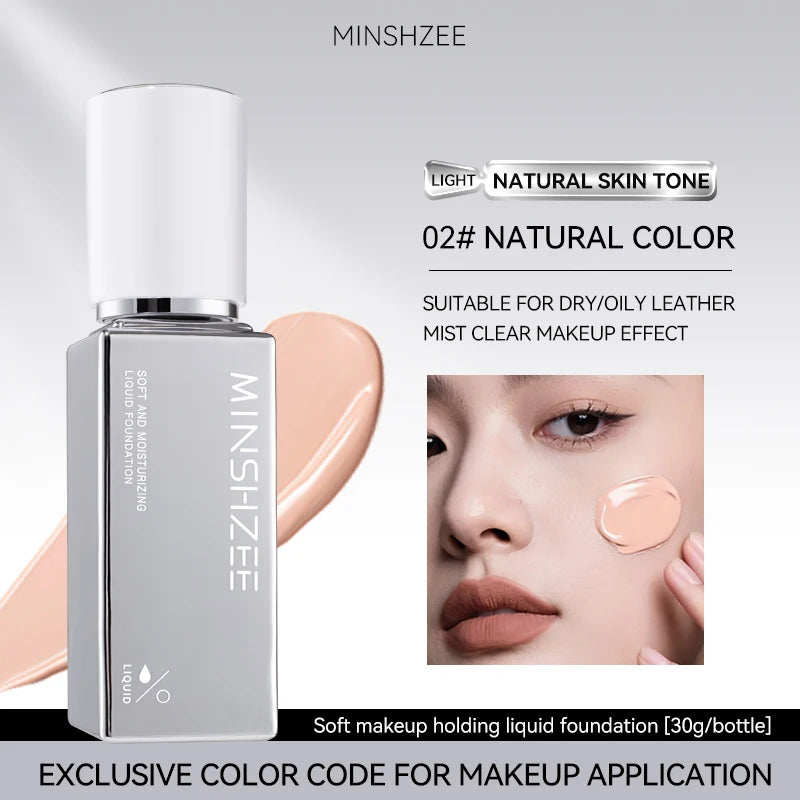 LOGO Custom Wholesale MINSHZEE Soft Long-lasting Makeup Foundation Cream Concealer Long-lasting Cross-border Foundation