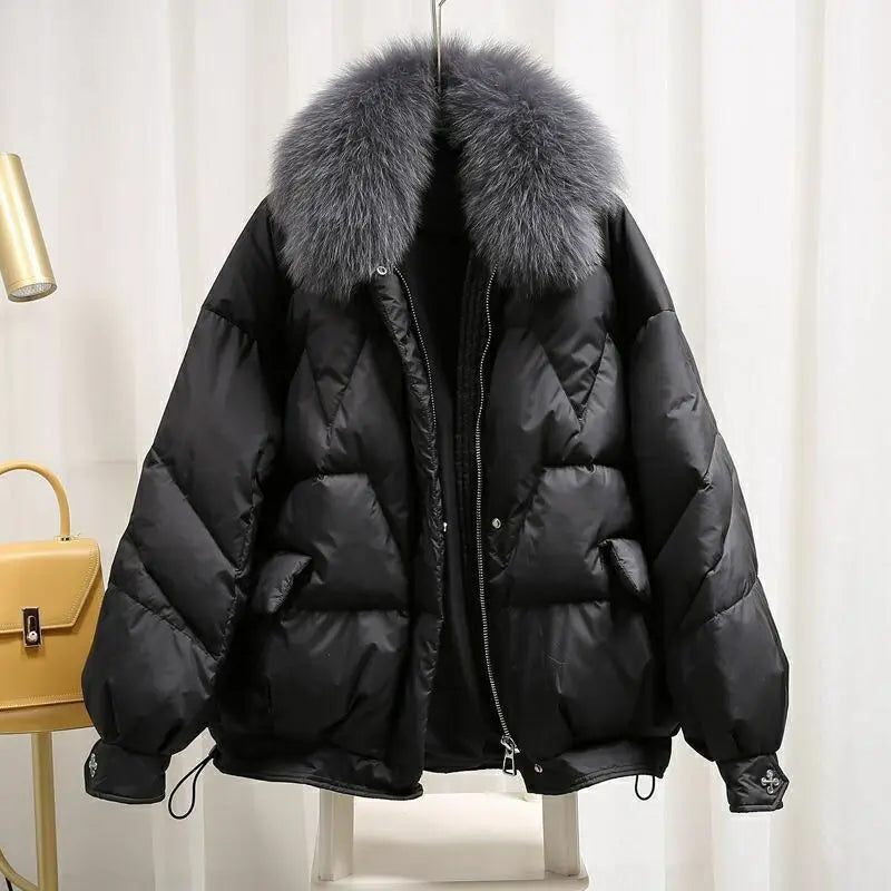 Winter Coat Women Jacket Parkas Thick Autumn Black Oversized Fur Puffer Harajuku Loose Female Short Winter Clothes