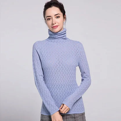 SuyaDream Women Pullover 100%Cashmere Sweater For Women Computer Knits 2020 Fall Winter Turtleneck Sweaters Bottoming Knitwear