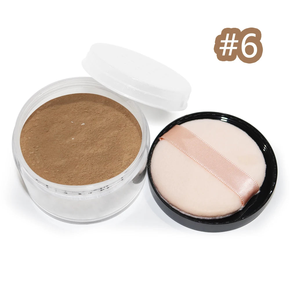 Direct Manufacture Custom Logo Setting Powder Waterproof Loose Nature Face Makeup Foundation Oil-Control Mineral Ingredient Low