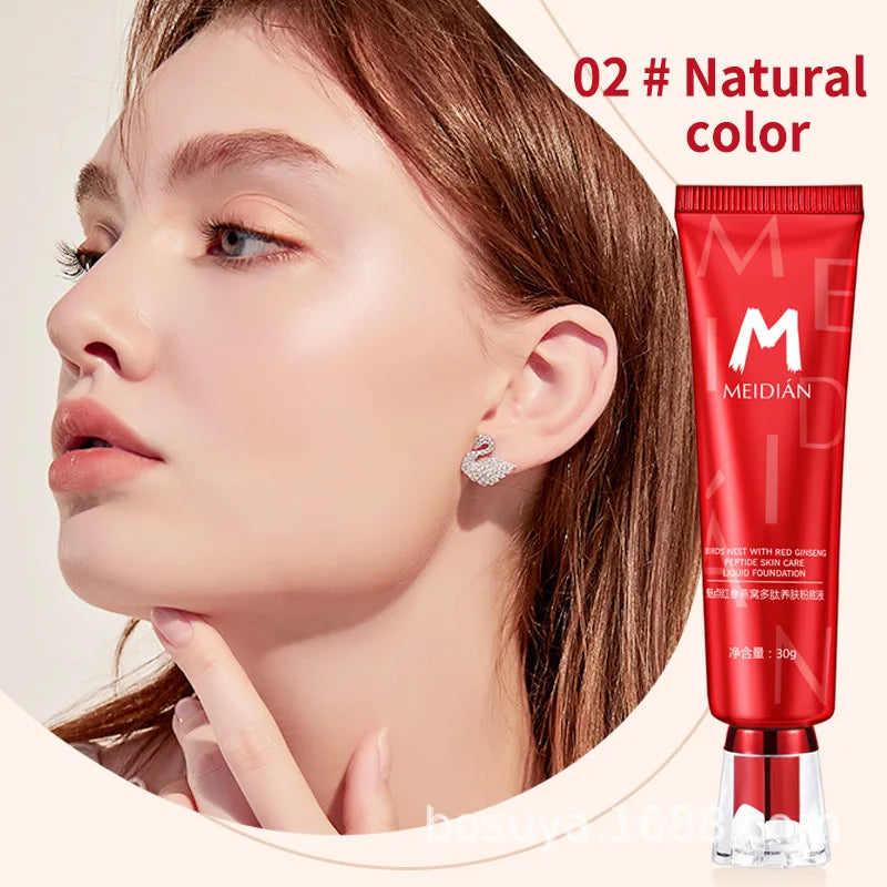 Cross-Border Exclusive Red Ginseng Bird's Nest Polypeptide Rejuvenation Foundation Waterproof Natural Concealer Charm Point