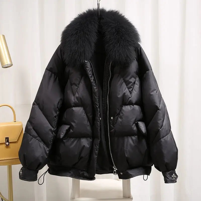 Winter Coat Women Jacket Parkas Thick Autumn Black Oversized Fur Puffer Harajuku Loose Female Short Winter Clothes