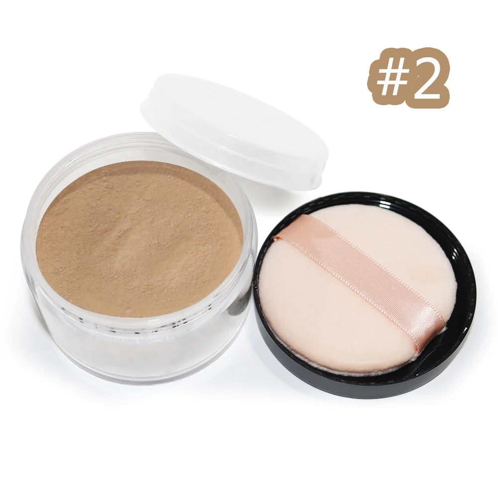 Direct Manufacture Custom Logo Setting Powder Waterproof Loose Nature Face Makeup Foundation Oil-Control Mineral Ingredient Low
