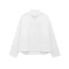ZATRHMBM Autumn Women's Shirt Top 2024 New Fashion Collar Single-breasted Long-sleeved White Shirt Blouse Short Women's Clothes