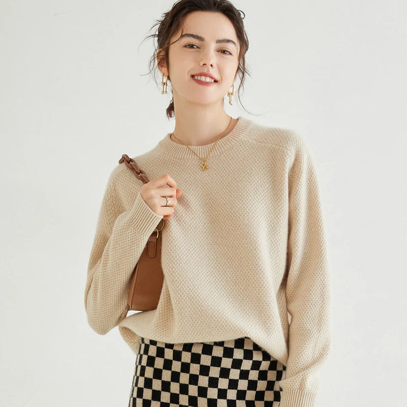 2022 New Style Autumn Winter 100 Pure Cashmere Women Sweaters Thick  Pullovers Solid Casual