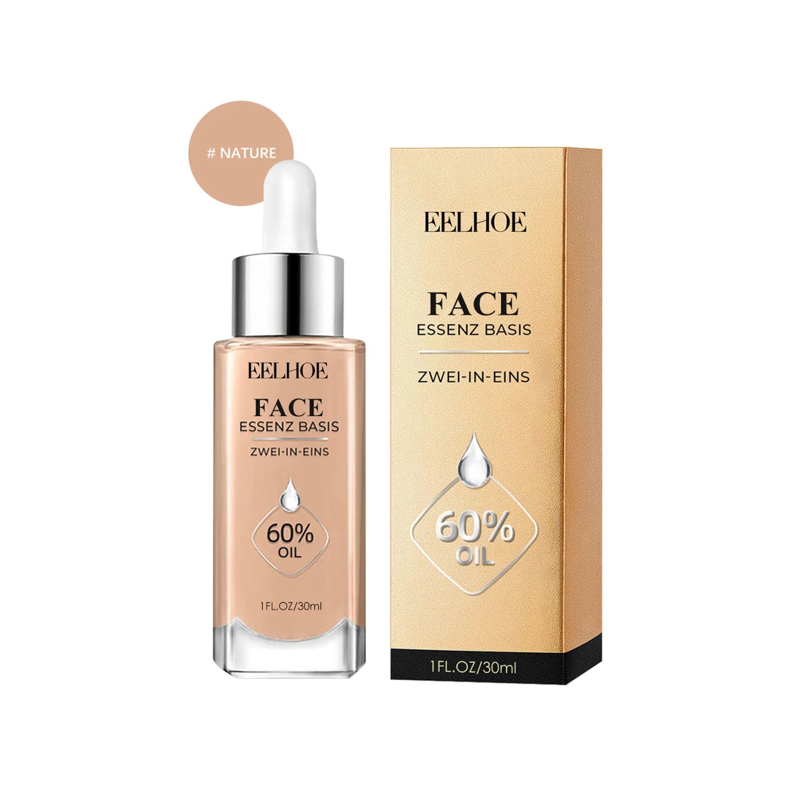 Private Label Vegan Long-Lasting Oil-Control Face Serum Foundation Hyaluronic Acid 5 Color Liquid Skincare Concealer for Dark