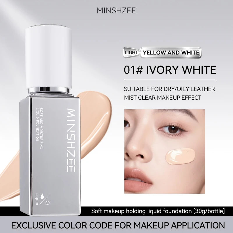LOGO Custom Wholesale MINSHZEE Soft Long-lasting Makeup Foundation Cream Concealer Long-lasting Cross-border Foundation