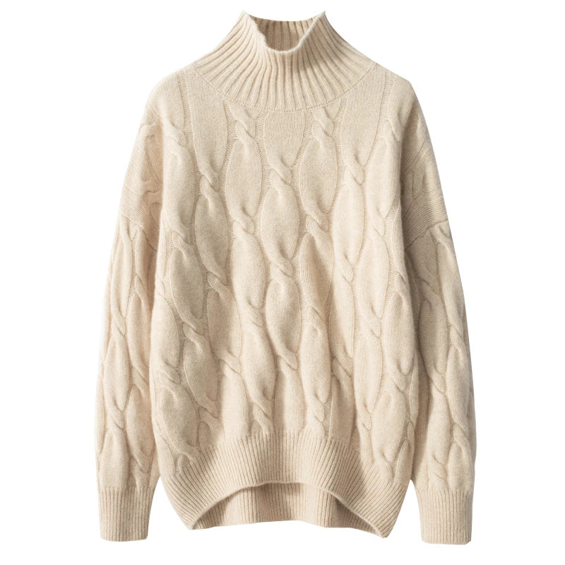 2022 New Style Autumn Winter 100 Pure Cashmere Women Sweaters Pullovers Solid Casual Thick