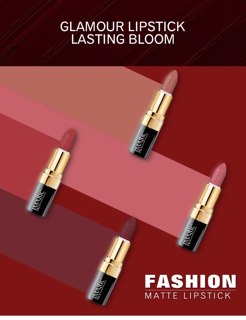 IMAGIC Lipstick Moisturizer Lips Smooth Lip Stick Long Lasting Charming Lip Lipstick Cosmetic Beauty Makeup 12 Colors