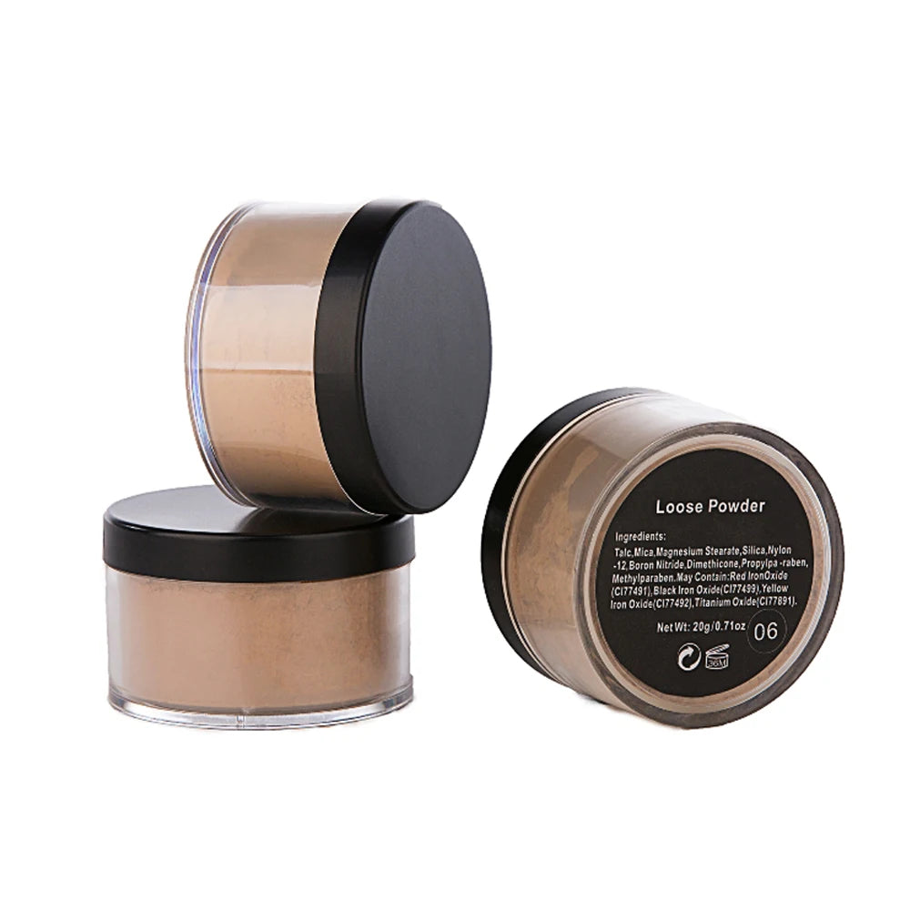 Direct Manufacture Custom Logo Setting Powder Waterproof Loose Nature Face Makeup Foundation Oil-Control Mineral Ingredient Low
