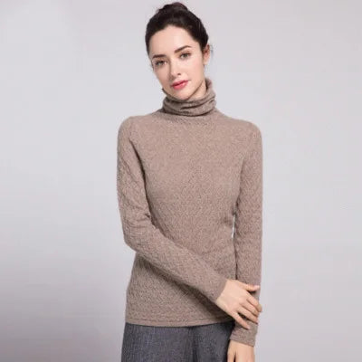 SuyaDream Women Pullover 100%Cashmere Sweater For Women Computer Knits 2020 Fall Winter Turtleneck Sweaters Bottoming Knitwear