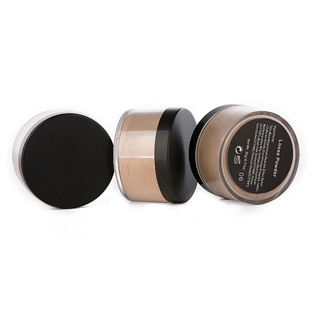 Direct Manufacture Custom Logo Setting Powder Waterproof Loose Nature Face Makeup Foundation Oil-Control Mineral Ingredient Low