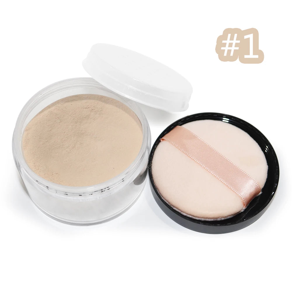 Direct Manufacture Custom Logo Setting Powder Waterproof Loose Nature Face Makeup Foundation Oil-Control Mineral Ingredient Low