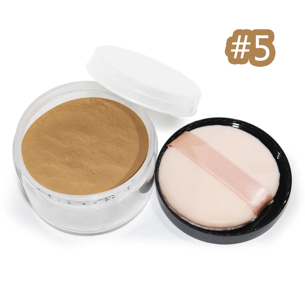 Direct Manufacture Custom Logo Setting Powder Waterproof Loose Nature Face Makeup Foundation Oil-Control Mineral Ingredient Low