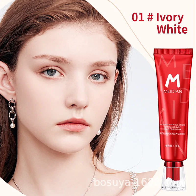 Cross-Border Exclusive Red Ginseng Bird's Nest Polypeptide Rejuvenation Foundation Waterproof Natural Concealer Charm Point