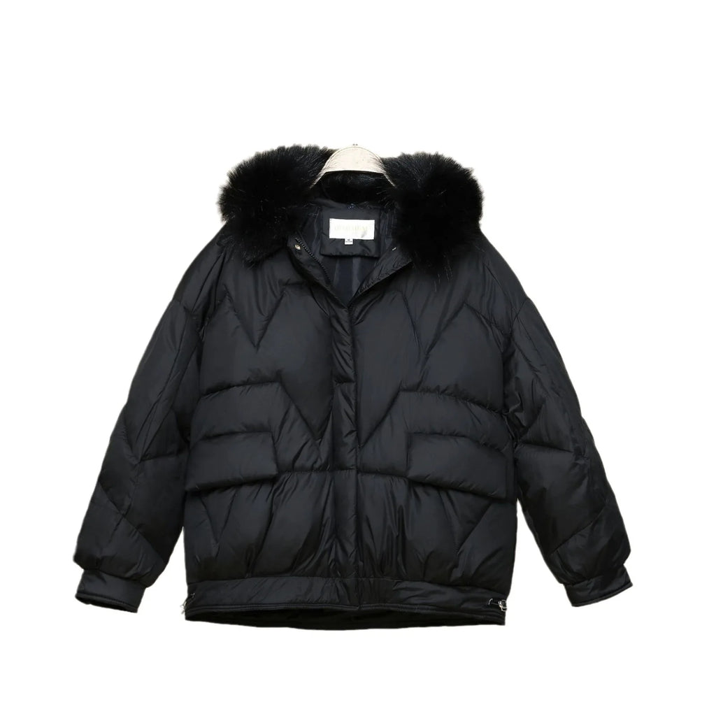 Winter Coat Women Jacket Parkas Thick Autumn Black Oversized Fur Puffer Harajuku Loose Female Short Winter Clothes