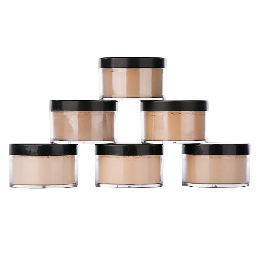 Direct Manufacture Custom Logo Setting Powder Waterproof Loose Nature Face Makeup Foundation Oil-Control Mineral Ingredient Low