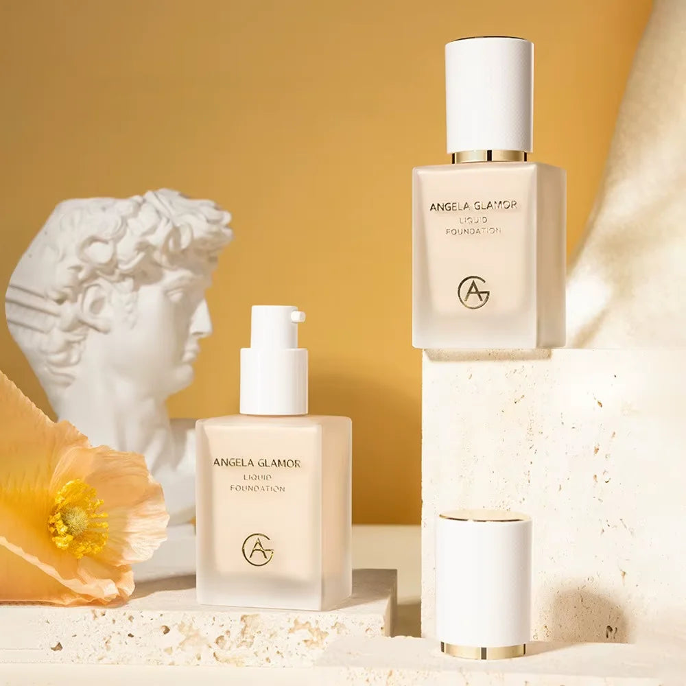 AG Cosmetics Full Coverage Foundation Concealer Set Waterproof Moisturizing Liquid Cream for Dark Skin Tone Matte Finish