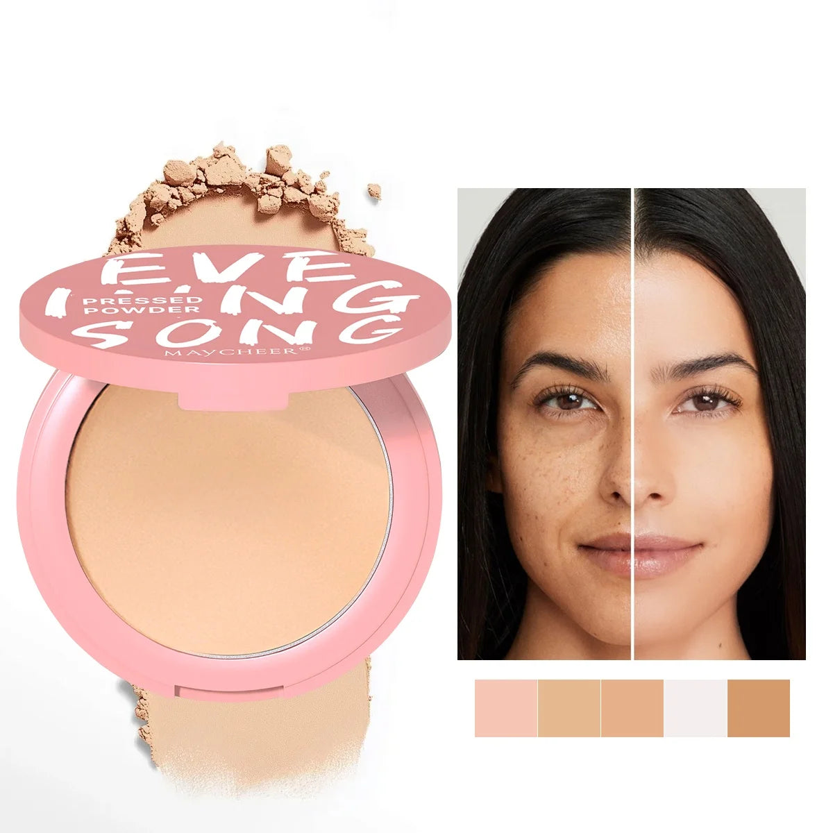 Wholesale Cosmetic Oil Control Face Powder Makeup Foundation Pressed Powder Concealer Waterproof Setting Powder Private Label