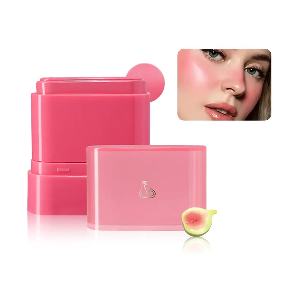 Multi-Purpose Makeup Hydrating Cream Blush Stick Beauty Solid Moisturizer Stick For Cheek & Eyes & Lips，Waterproof Natural Moisture Smooth Blendable Matte Finish Face Blush Makeup (#02 Guava)