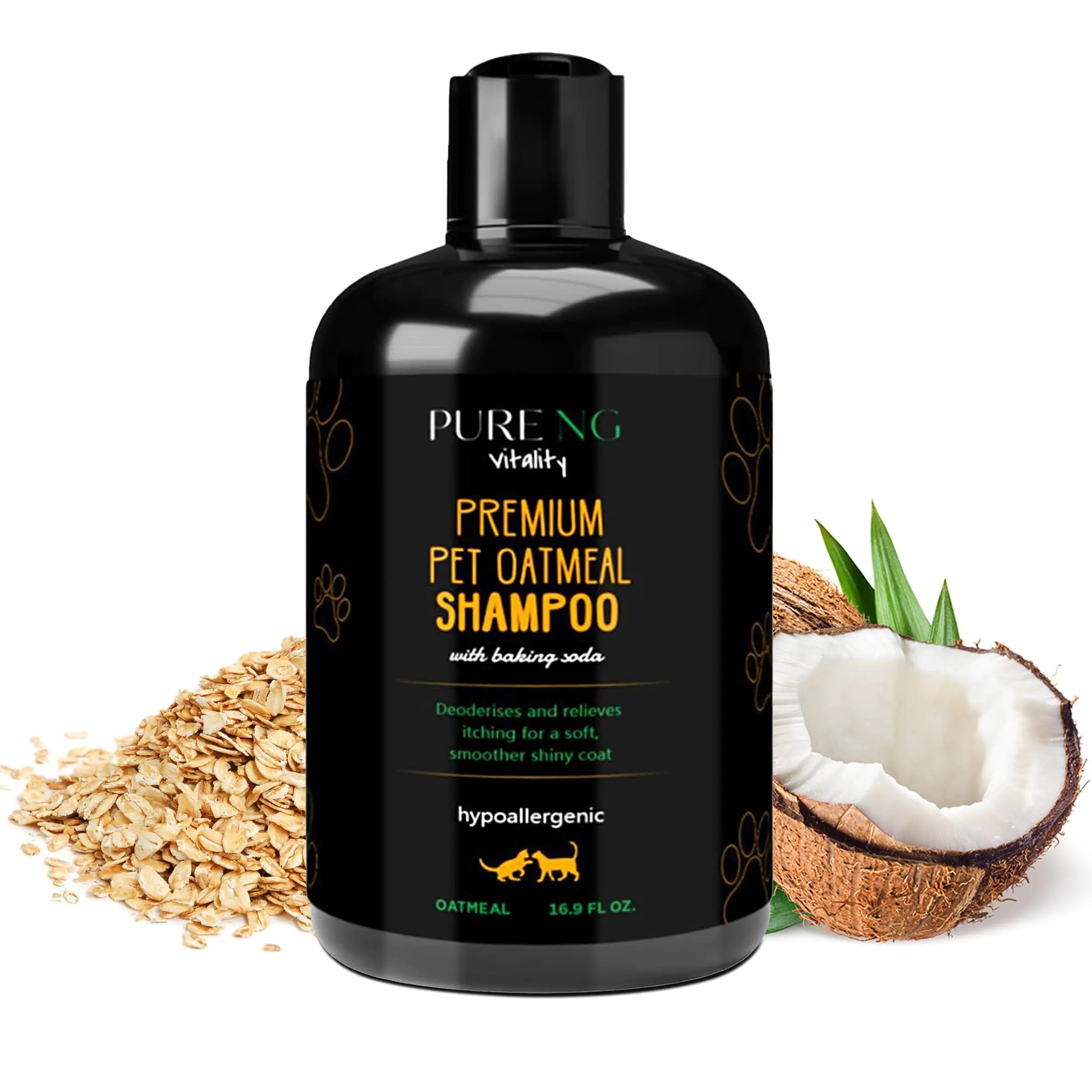 Dry Skin & Anti Itch Shampoo for Dogs | Oatmeal Dog Shampoo | Itchy Skin Relief | Hypoallergenic with Anti Dandruff Treatment | Anti-Fungal & Alcohol-Free | Nutrient-Rich | Suitable for All Pets