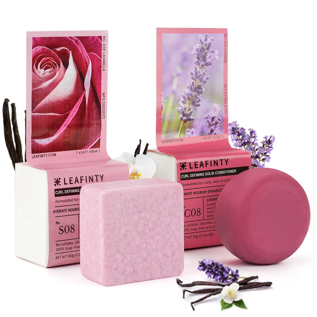 Shampoo and Conditioner Set| Shampoo Bar | Bar Shampoo and Conditioner for Curly Wavy & Kinky Hair | Vegan & Zero Waste| Shampoo and Conditioner 6.68oz (Lavanilla Scent)