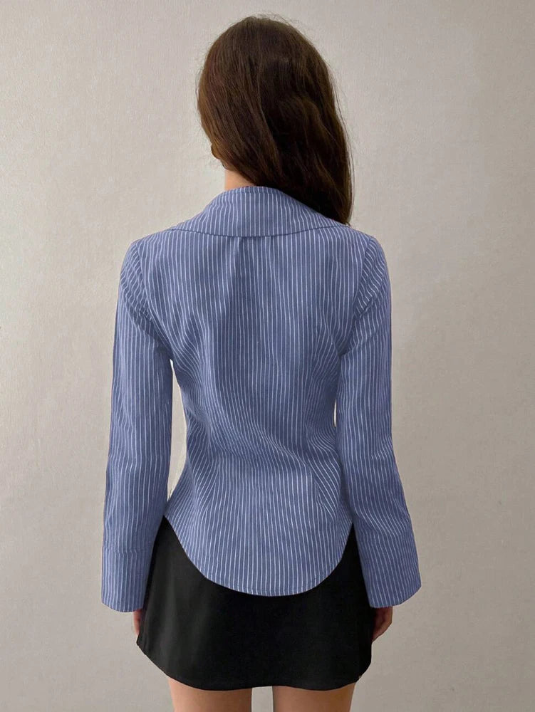 Women's Striped Shirt for Autumn 2025 New Arrivals for Early Autumn For Home & Everyday Wear Minimalist Style