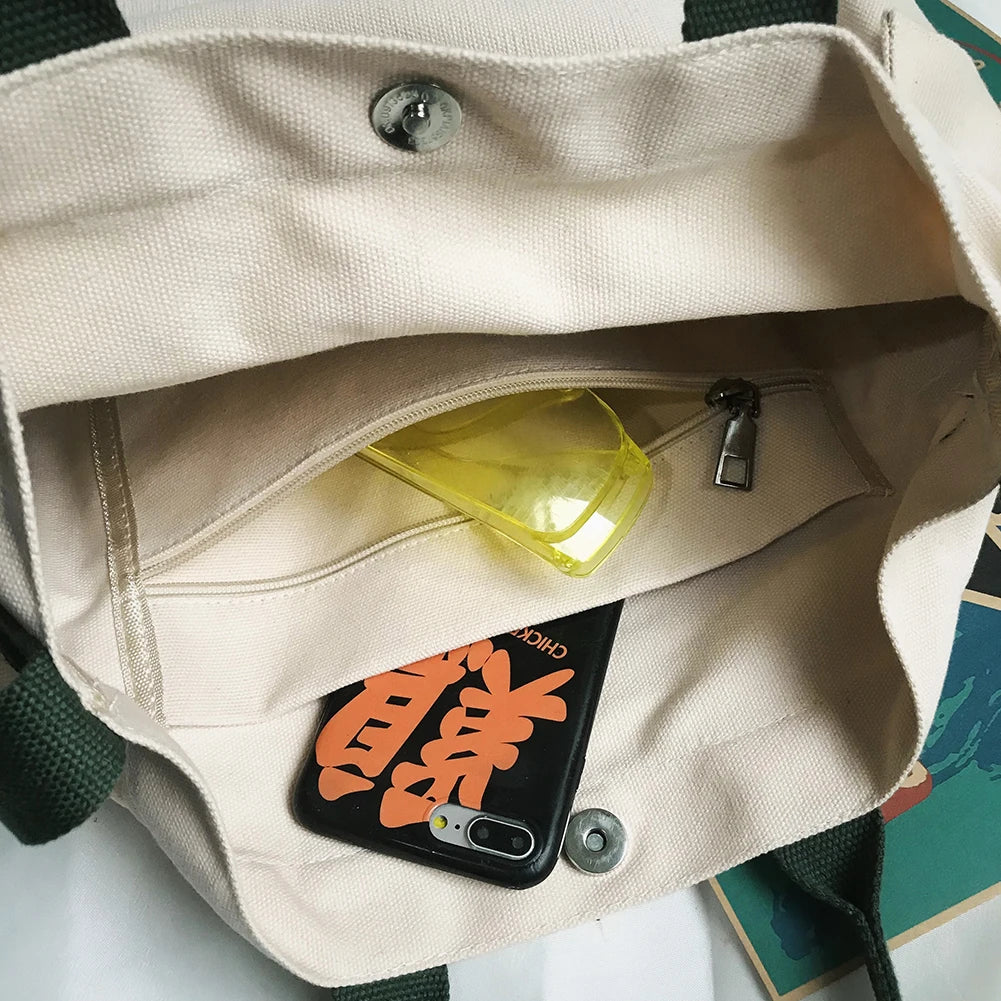 Women's School Messenger Bags For Women Shoulder Ladies Designer Handbag Solid Large Capacity Casual Canvas Shoulder Female Bags