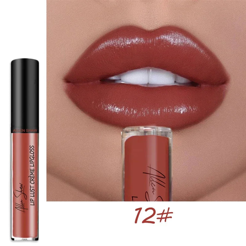 Liquid Lipstick Waterproof Shimmer Lip Gloss Tint Long Lasting Velvet Cream Lips Colors Matte Lipsticks Makeup Sexy 12 Colors