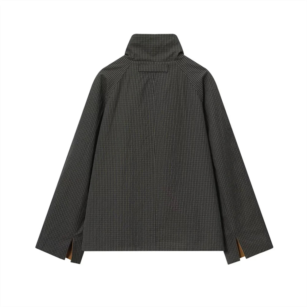 s new women's clothing is fashionable casual loose fit high neck design double-sided windbreaker jacket