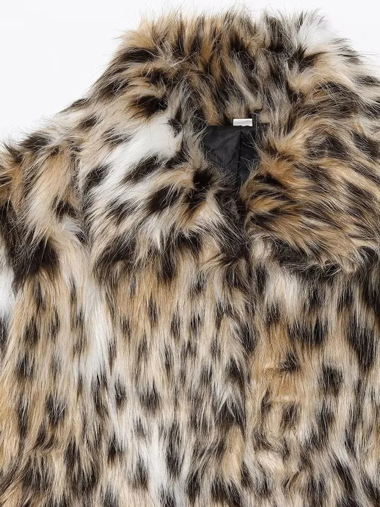 Women Fashion Faux Fur Coat Women 2025 Autumn Warm Stylish Casual Coat Winter Street Slim Elegant Outerwear Femme New