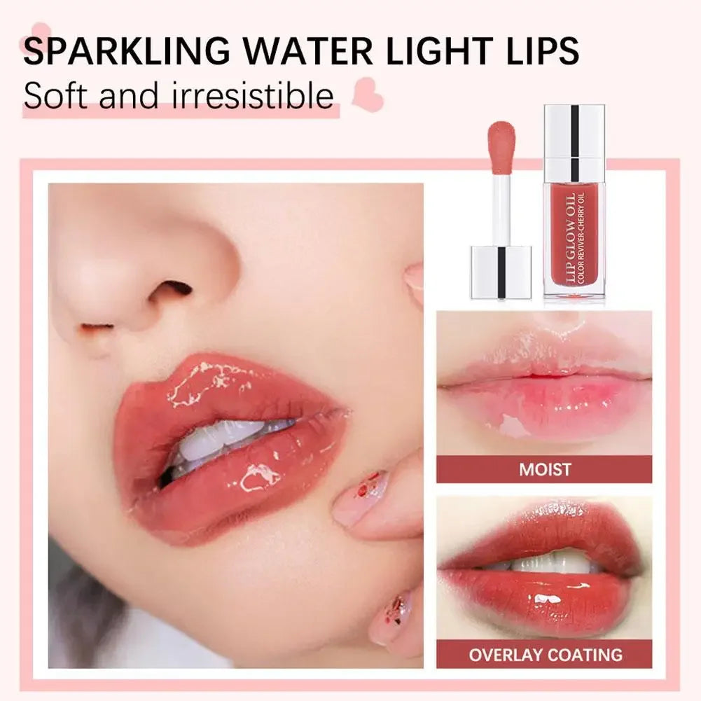 Lip Oil Gloss Lip Plumper Makeup Moisturizing NonSticky Sexy Water Glossy Glitter Primer Tint Lip Balm Care Cosmetics