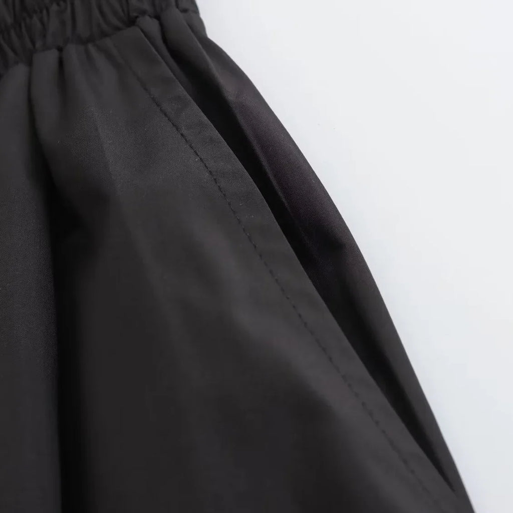 Mooyufon Women's Fashion Spring New Black Wide Pleated Swing Vintage Chic Female High Waist  Elegant A-line Long Skirt Mujer