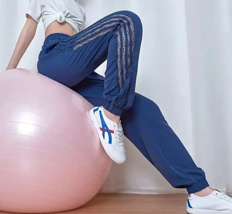 Jogging Trousers for Women Joggers Elastic Waist Clothes Purple Fitness Sweatpants Harem Female Pants with Pockets Sports Autumn