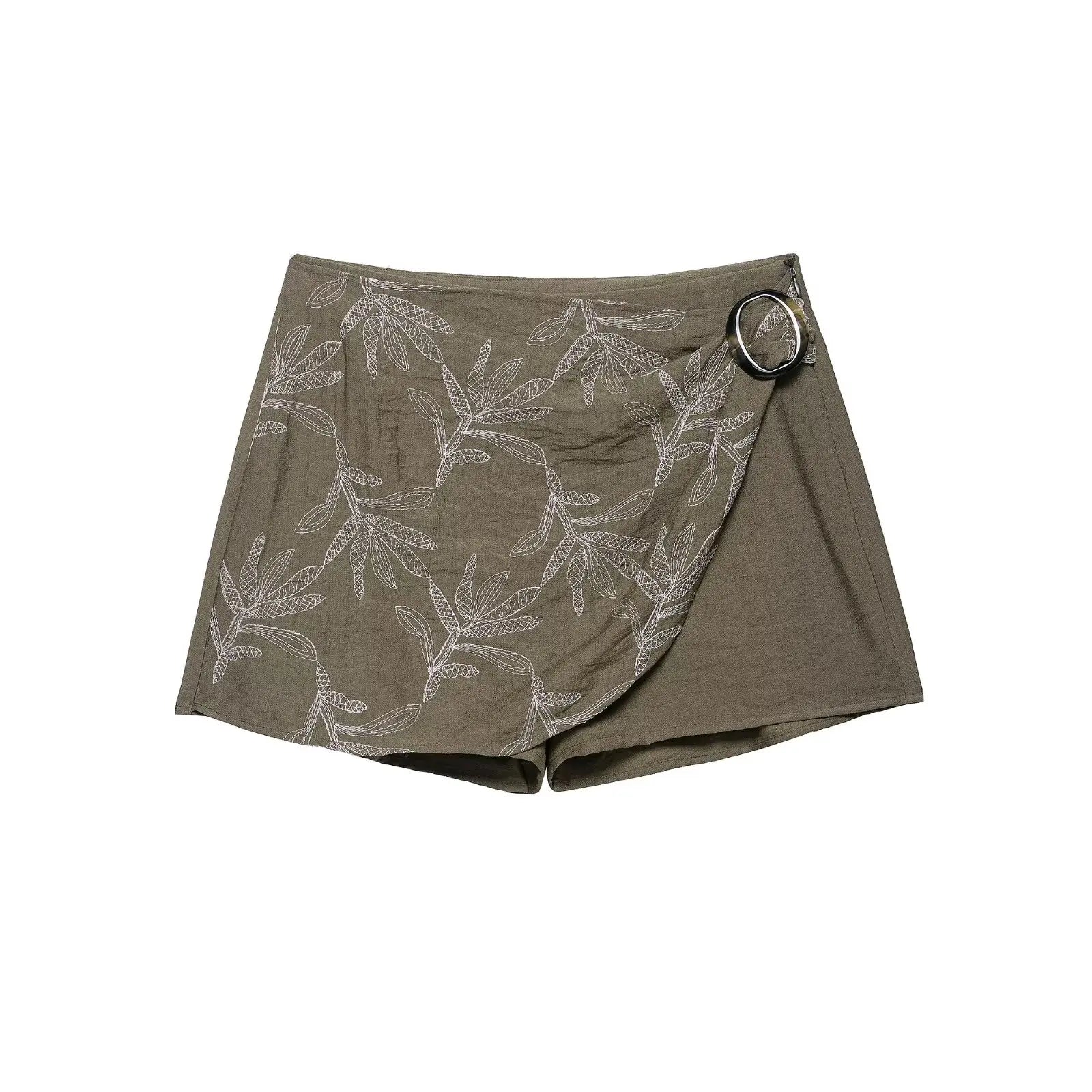 2025 Fashion Elegant Woman Embroidery Short Skirts Sets Women Leisure 2 Piece New Summer Lapel Short Tops +Skirts Two Piece