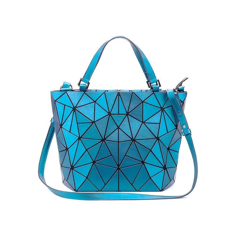 Women Handbag Tote Bag Ladies' Large-capacity Shoulder Bags Geometric Handbag Matte Bucket Bag Women Folding Crossbody Bag