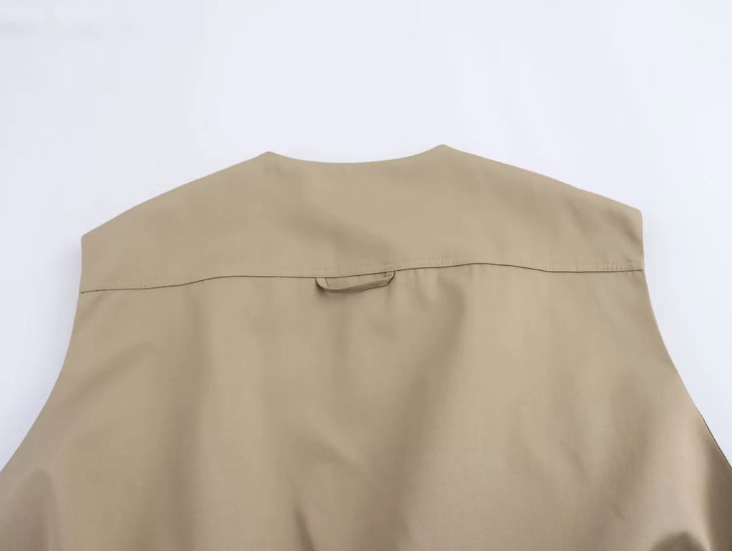 ZAJIA 2025 Spring New Women's Clothing European and American Style French Fashion Design Loose Vest Top