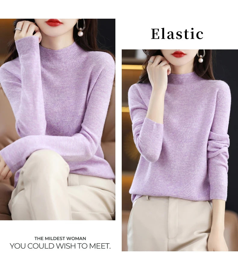Cashmere Sweater Female 100% Merino Wool Winter Women Knitted Femme Pullover Top Winter Warm Women's 2024 New