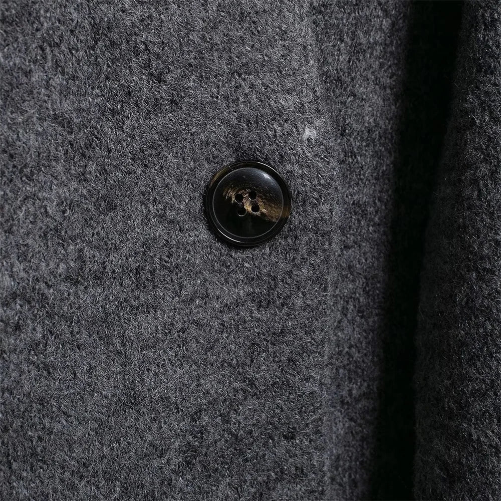 Women's Wear Scarf Loose Versatile Knitted Coat Autumn/Winter New Round Neck Long Sleeve Solid Color Coat