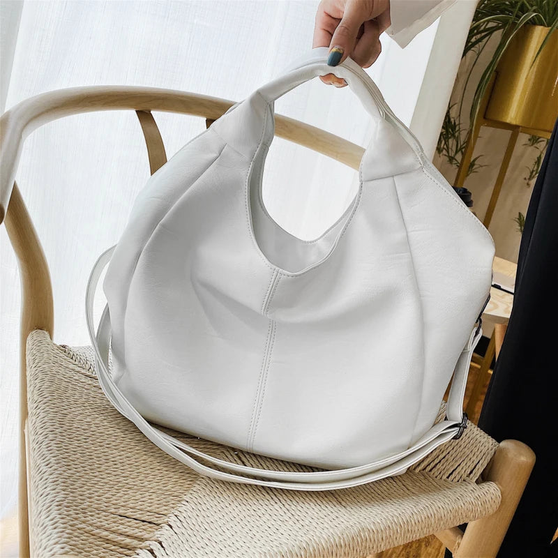 Fashion Women Handbags Female Large Shoulder Bags For Travel Weekend Shopping Feminine Bolsas Soft Leather White Messenger bag